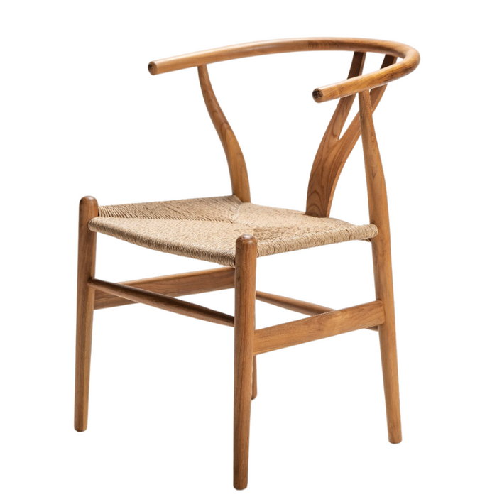 BE-ART  כסא עץ מעוצב וייחודי בשילוב ראטן וגב עגול