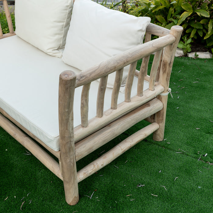 ספה דו מושבית לגינה ולמרפסת מעץ טיק מלא GOSHEN