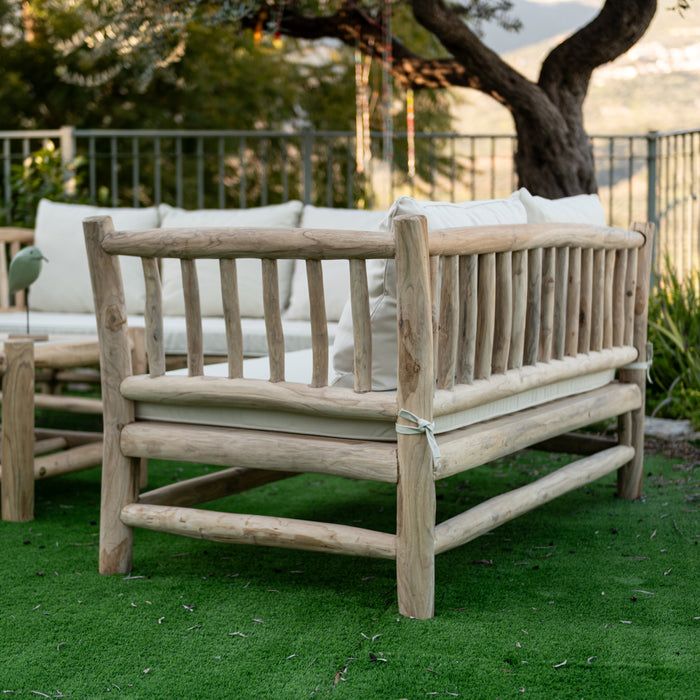 ספה דו מושבית לגינה ולמרפסת מעץ טיק מלא GOSHEN