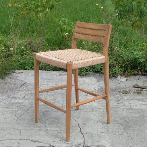 כסא בר עץ וראטן BAR-MIAMI