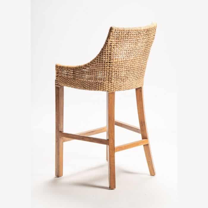 כסא בר עץ וראטן BAR-BELLE