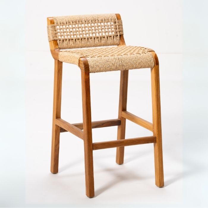 JAVE כיסא בר מעץ וראטן דגם