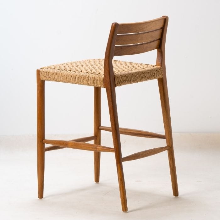 כסא בר עץ וראטן BAR-MIAMI