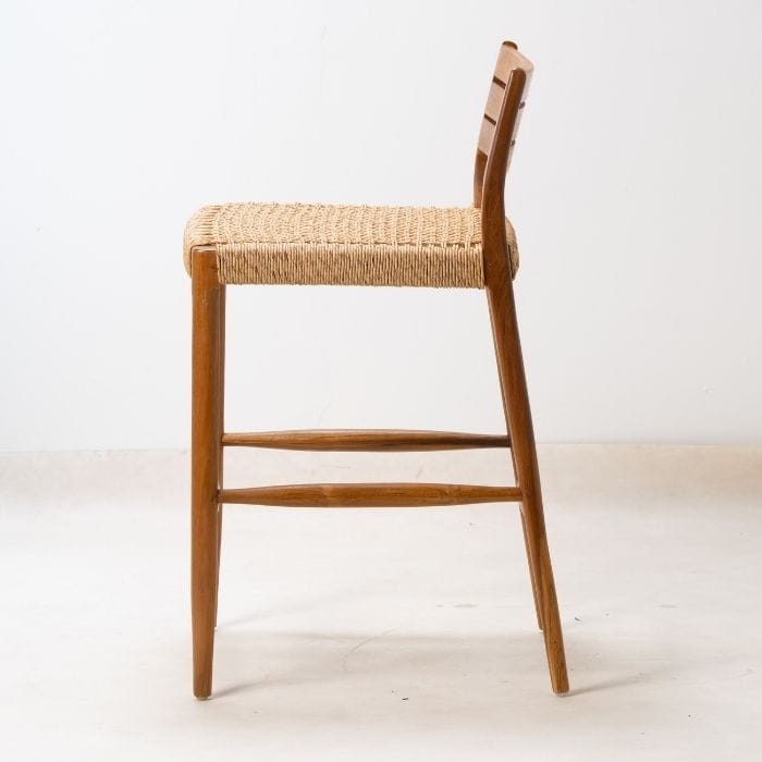 כסא בר עץ וראטן BAR-MIAMI