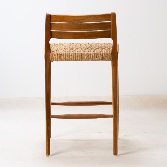 כסא בר עץ וראטן BAR-MIAMI