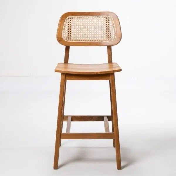 כסא בר מעץ וראטן דגם MELO