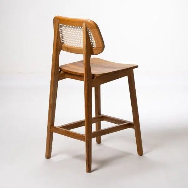 כסא בר מעץ וראטן דגם MELO