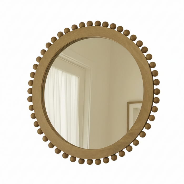 Charles מראה עגולה מעץ דגם