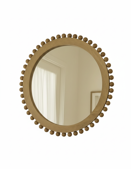 Charles מראה עגולה מעץ דגם