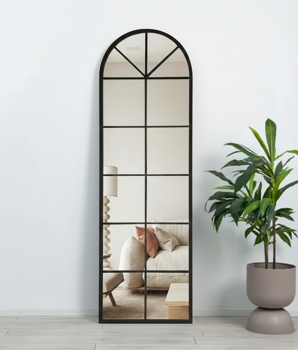 JAVA מראת גוף מעוצבת בסגנון חלון עם מסגרת שחורה