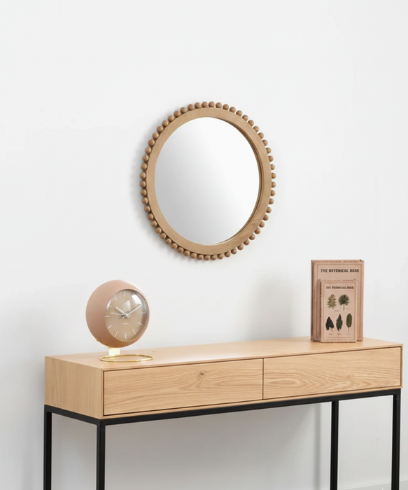 Charles מראה עגולה מעץ דגם