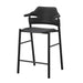 כיסא בר מרופד דגם JONA בגוון שחור עם שלדת מתכת שחורה