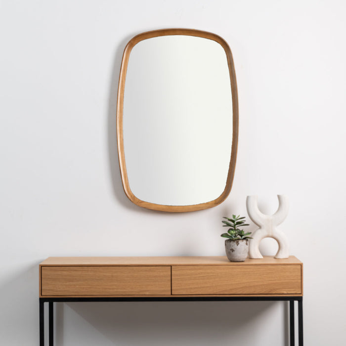 MEGA מראת עץ פינות מעוגלות