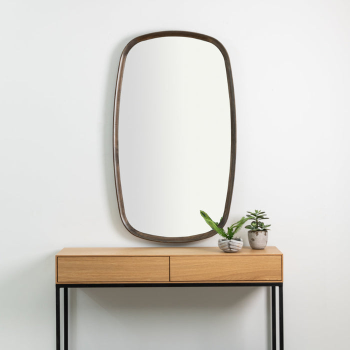 MEGA מראת עץ פינות מעוגלות