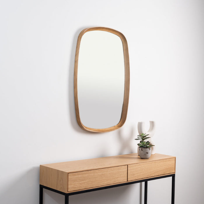 MEGA מראת עץ פינות מעוגלות