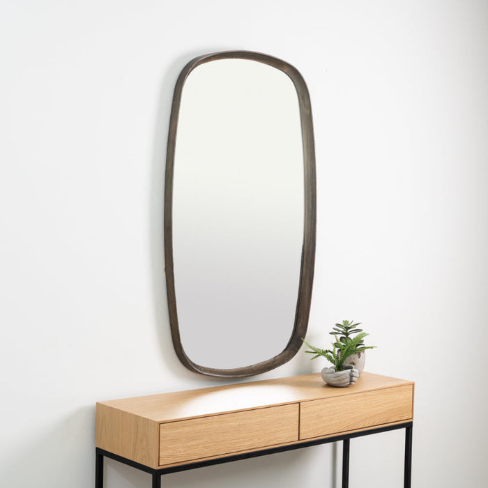 MEGA מראת עץ פינות מעוגלות