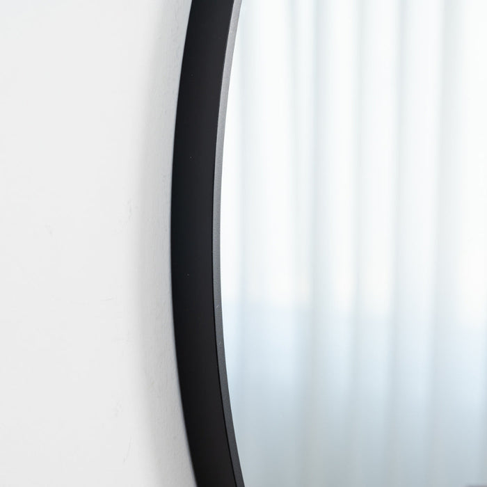 R AYALA מראה עגולה עם מסגרת אלומיניום מעוצבת