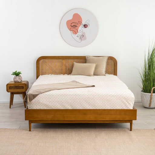 מיטה זוגית בעיצוב בוהו משולב ראטן R SAHARA - קארמה