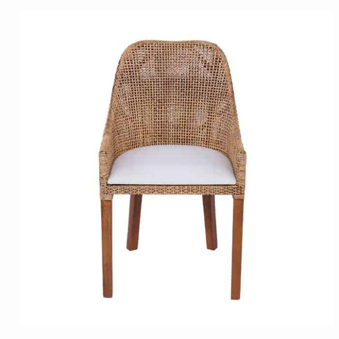 כסא אוכל עץ וראטן BELLE