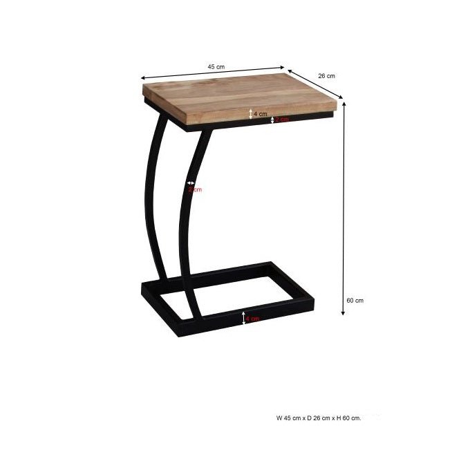 נשכן מעץ ומתכת C SIDE TABLE