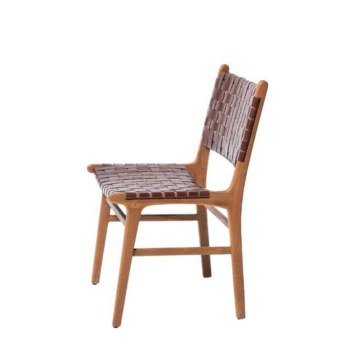 כסא אוכל עץ ועור מעובד BRANDY - קארמה