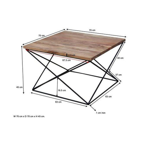 שולחן סלון גאומטרי מעץ מלא GEO - קארמה