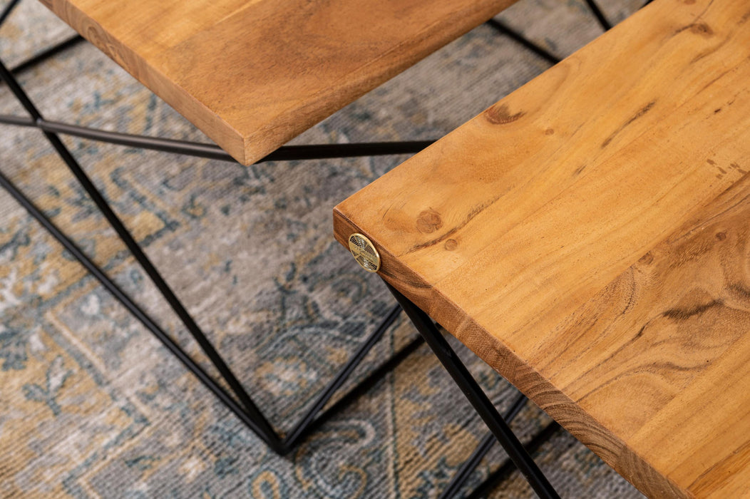 שולחן סלון גאומטרי מעץ מלא GEO - קארמה