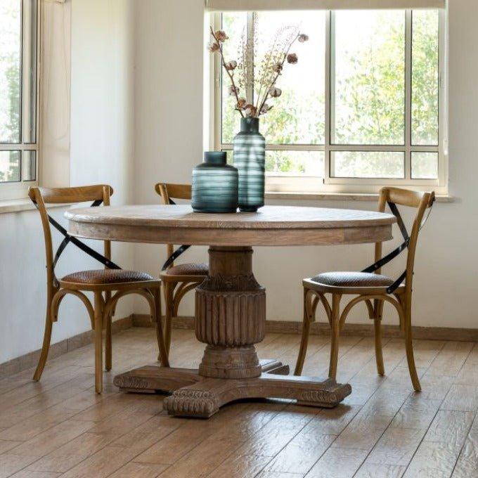 שולחן פינת אוכל כפרי עגול SCOTLAND - קארמה