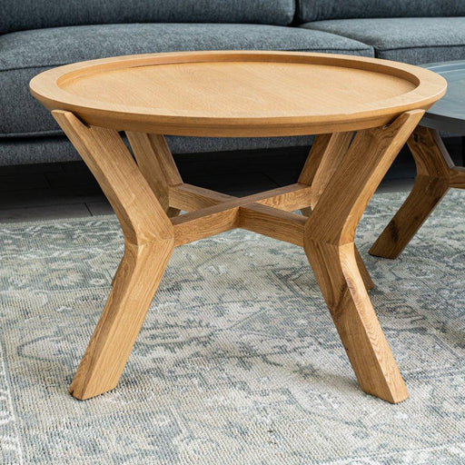 שולחן עץ עגול לסלון SINGLE IDAN