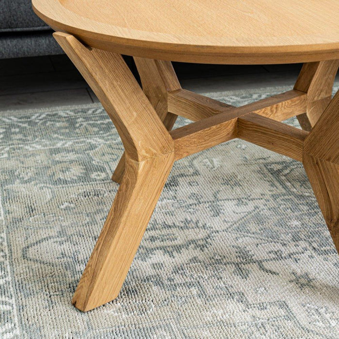 שולחן עץ עגול לסלון SINGLE IDAN - קארמה
